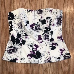 WHBM strapless zipper top